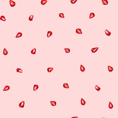 Seamless pattern from the pomegranate kernel. Watercolor. For labels, packaging, textiles, postcards, etc