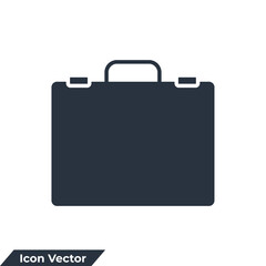 briefcase icon logo vector illustration. Bag symbol template for graphic and web design collection