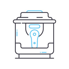 rice cooker line icon, outline symbol, vector illustration, concept sign