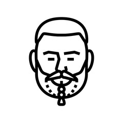 braided beard hair style line icon vector illustration
