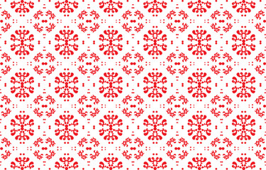 red floral ornament on a white background for embroidery