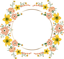 Floral Frame of blooming Flower