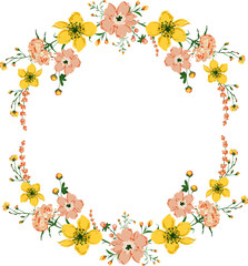 Floral Frame of blooming Flower