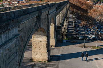 ancient roman aqueduct in the city of montpellier France