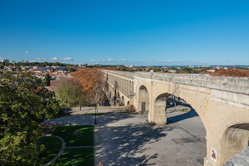 ancient roman aqueduct in the city of montpellier France