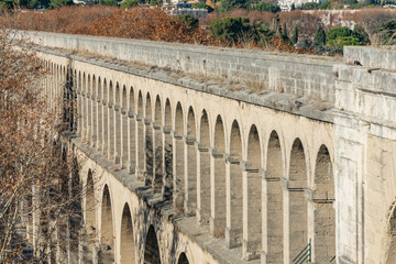 ancient roman aqueduct in the city of montpellier France