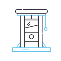 guillotine line icon, outline symbol, vector illustration, concept sign