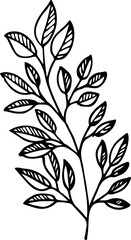 Line Flower and Leaves elements