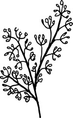 Line Flower and Leaves elements