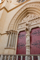 detail of the cathedral of montpelier french city ancient