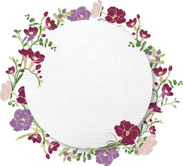 Flower Greeting Card, floral frame