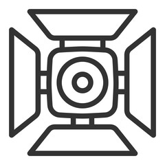 Stage spotlight - icon, illustration on white background, outline style