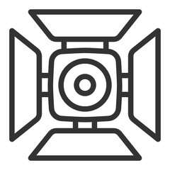 Stage spotlight - icon, illustration on white background, outline style