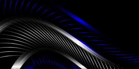 Abstract black blue and silver futuristic background