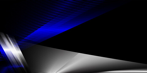 Abstract black blue and silver futuristic background