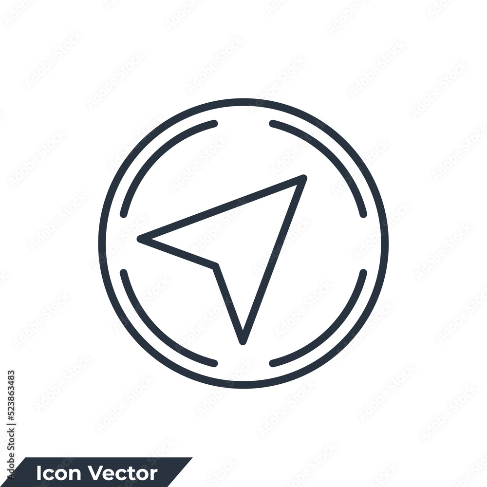 Poster navigation icon logo vector illustration. compass symbol template for graphic and web design collect