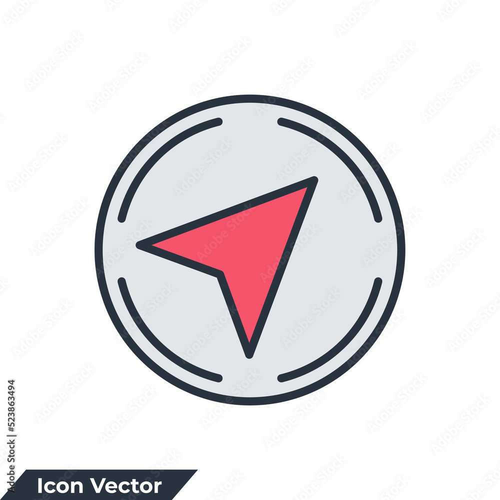 Poster navigation icon logo vector illustration. compass symbol template for graphic and web design collect