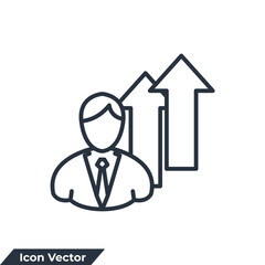 career icon logo vector illustration. people arrow symbol template for graphic and web design collection