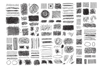 Set hand drawn texture scribble marker and ink patterns. Hand drawing texture. Vector - Powered by Adobe