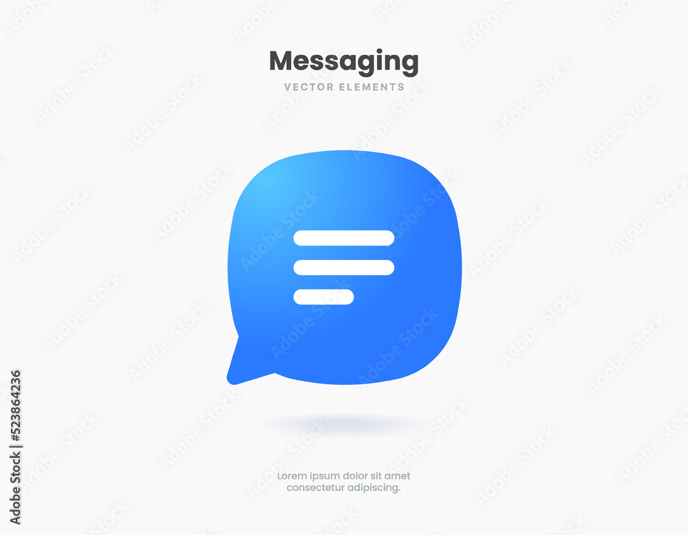 Poster 3d isolated vector elements. minimal modern message, chat, speak, dialog, chatting icon emblem symbo