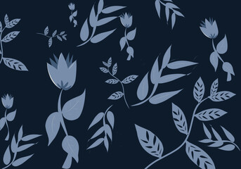 vector background of flowers and leaves