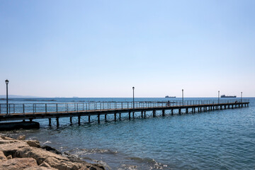 Obraz premium Enaerios sea pier in Limassol, Cyprus 
