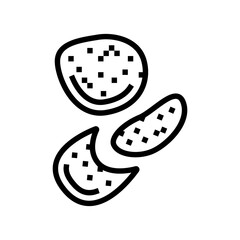 salami slice food cut line icon vector illustration