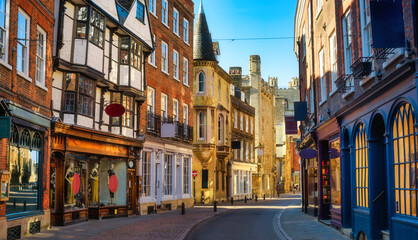 Cambridge Old town, England, United Kingdom - obrazy, fototapety, plakaty
