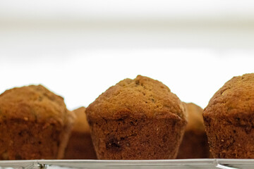 Freshly Baked Muffins on a Cooling Rack