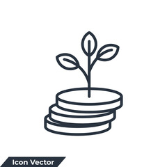 funding icon logo vector illustration. Passive income and growing money symbol template for graphic and web design collection