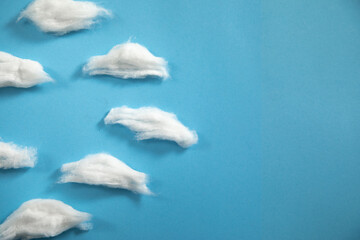 Cotton on the blue background.