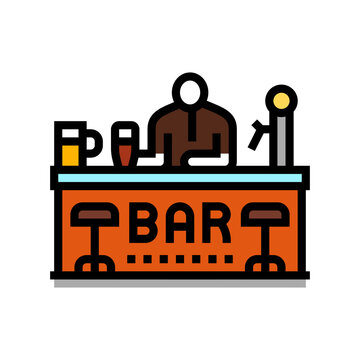 bar beer drink color icon vector illustration