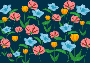 seamless background with tulips