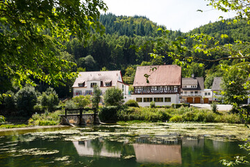 Fototapeta na wymiar Obere Donau bei Neidingen im Landkreis Sigmaringen (Upper Danube Valley)