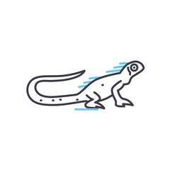 iguana line icon, outline symbol, vector illustration, concept sign