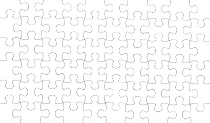 White jigsaw puzzle pattern isolated full background  - obrazy, fototapety, plakaty
