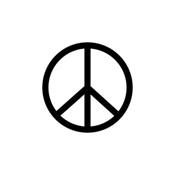 Vector flat icon of peace symbol isolated on white background.