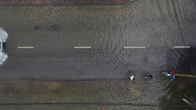 Aerial view of the north Selangor flood following heavy rainfall. Taman Sri Muda was one of the areas worst hit by floods.