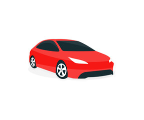 Obraz premium Red sports car, Car outline logo design. Luxury car, Automotive industry. Car care service concept vector design and illustration.