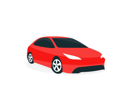 Red sports car, Car outline logo design. Luxury car, Automotive industry. Car care service concept vector design and illustration.