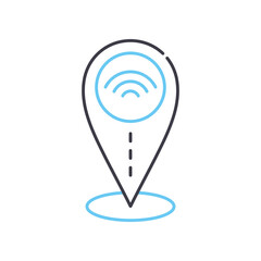 signal line icon, outline symbol, vector illustration, concept sign