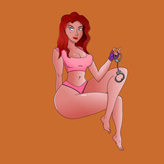 The Allure of a Stunning Redhead with Sparkling Blue Eyes and Graceful Waves