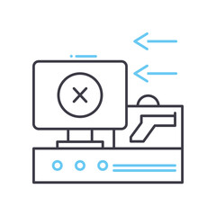 x-ray machine line icon, outline symbol, vector illustration, concept sign