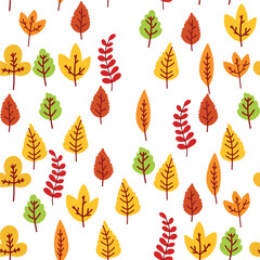 Pattern of autumn leaves. Simple background leaves autumn background for the design of a composition of posters, postcards, stickers, decor, school decor, in orange tones. Leaves.