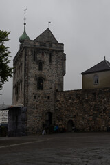 Fototapeta na wymiar The Rozenkrantz tower, part of Bergenhus Fortress in Bergen, Norway