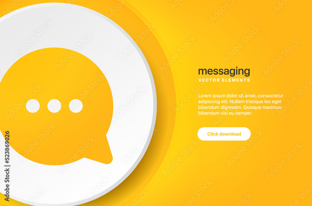 Poster 3d isolated vector elements. minimal modern message, chat, speak, dialog, chatting icon emblem symbo