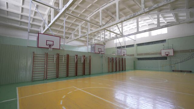Empty gym at school. Healthy lifestyle concept