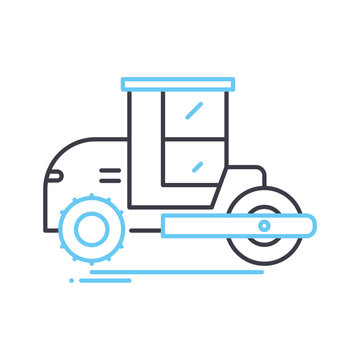 recommend clip art: pneumatic tyred rollers line icon, outline symbol, vector illustration, concept sign