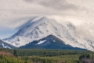 snow covered mountains