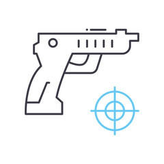 shooter line icon, outline symbol, vector illustration, concept sign